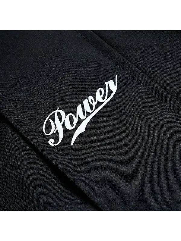 Men’s Fitted Short Hooded Windproof Hardshell Jacket - Adjustable Hood, Polyester Fabric, Lettering Detail, for Outdoor Hiking, Daily Commuting, Outfits