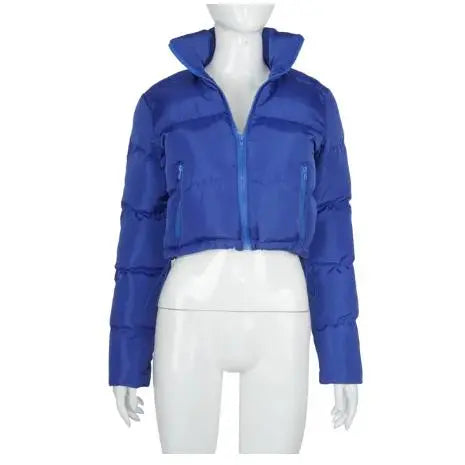 CUTENOVA Fall Winter Solid Down Coat Puffer Jacket and Coats for Women Bubble Outerwear Cropped Outwear Oversized Clothing Casual Womenswear