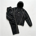 men's sweatsuit set Outdoor Windproof full zipper closure Jacket Stylish Hooded Athletic Coat Straight-Leg Casual pants para men 2 piece sets Athleisure Outfits Athleisure Tracksuit Set