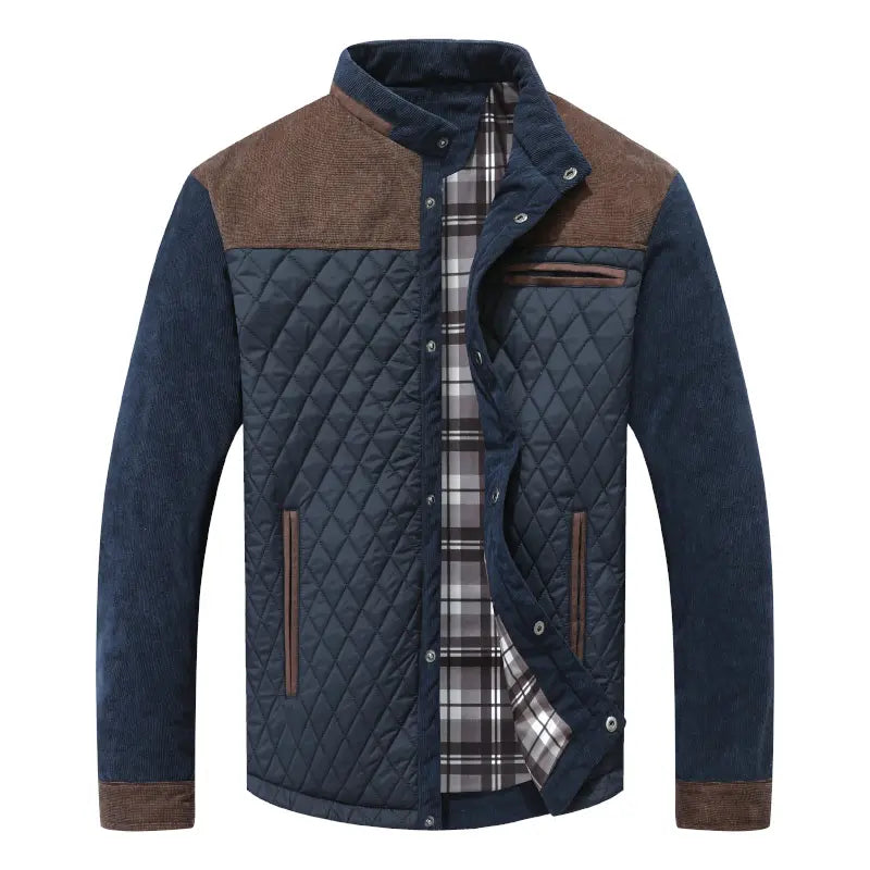 【Order Size Up】 Zaitun Men's Diamond Quilted Puffer Down Jacket Lightweight Casual Button Down Coats in Polyester Material for Everyday Wear