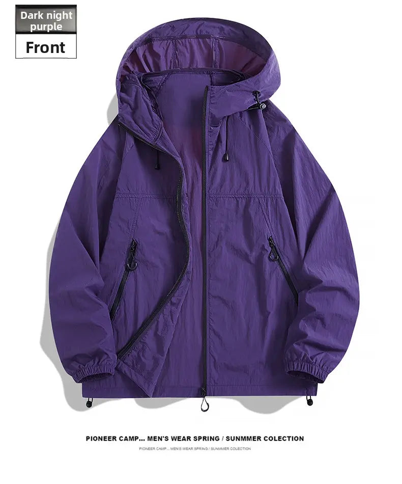 2026 Summer Hooded Sunscreen Clothing Skin Clothes Men's Summer Ultra Thin Breathable Outdoor Fishing Skin Windbreaker Fishing Sunscreen Coat