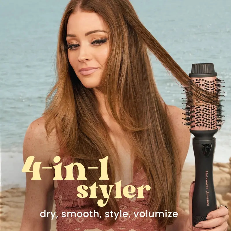 Beachwaver Blow Brush – 4-in-1 Hair Dryer & Styler with Diffuser, Round Brush & Smoothing Brush for Easy DIY Blowouts