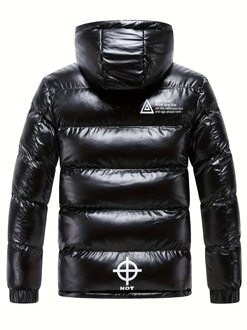 Men's Fitted Cut Shiny Glossy Polyester Jacket - Plain, Breathable, Casual Top