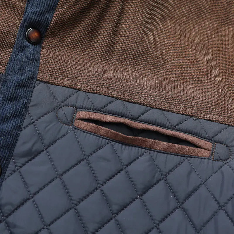 【Order Size Up】 Zaitun Men's Diamond Quilted Puffer Down Jacket Lightweight Casual Button Down Coats in Polyester Material for Everyday Wear