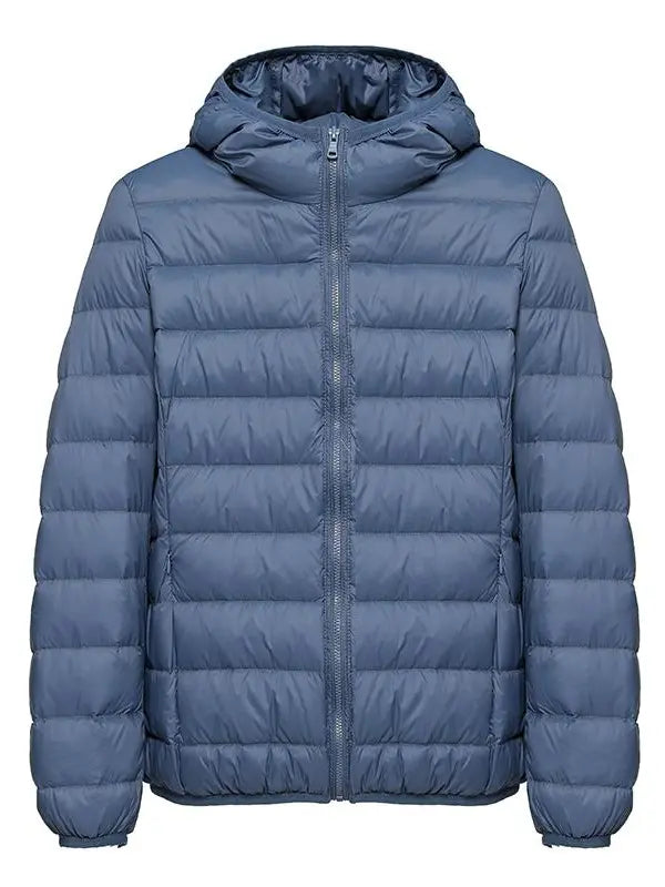 Clean Gent women’s winter down jacket, 90% white duckdown content, casual slim-fit hooded outerwear with pockets, lightweight and warm for autumn/winter commuting, new arrival for fall