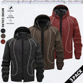 Men's Chic Woven Waterproof Windproof Front Zip Hooded Jacket - Rain-Ready Year-Round Menswear Top Coat with Drawstring, Striped Print, Zipper Pockets, Suitable for Outdoor Activities - SpringStatements