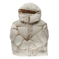FILA Fundamentals Super Puffer Down Jacket - Unisex Long Sleeve Hooded Warm Modest Outerwear, Plain Casual, Front Zipper, Minimal Ornateness