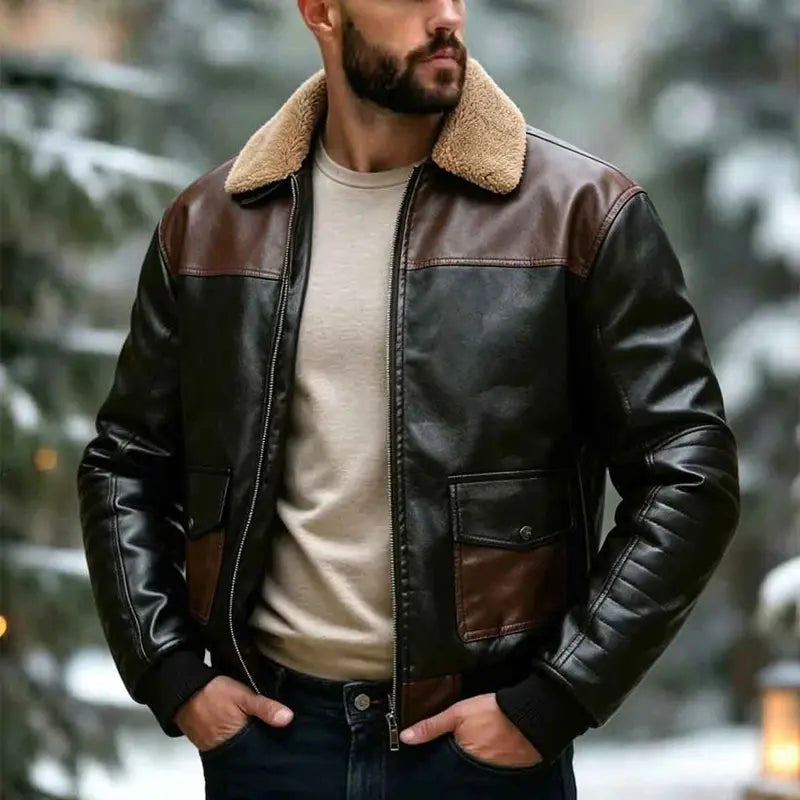 Men's Colorblock Black Long-Sleeve Windbreaker Coat - Zip-Up Stand Collar, Lightweight Windproof Waterproof Casual Top, Side Zip Pockets, Regular Fit Classic Ribbed 100% Polyester Outerwear for Daily Fall Outdoor Use (Pairs with Jeans, Sneakers)
