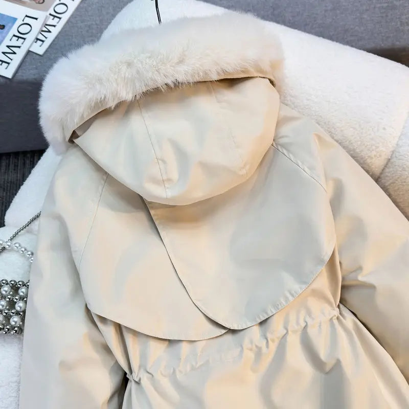Women's Thicken Fleece Lined Parka, Winter Coats for Women Weatherproof Outerwear Coat Hooded Jacket with Pockets