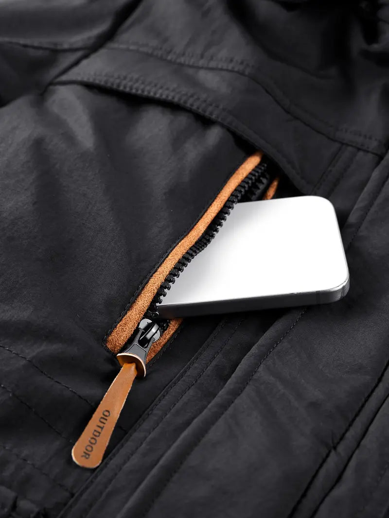 Men's Winter Fleece-Lined Jacket with Hood, Windproof & Waterproof Warm Casual Outerwear, Stylish and Comfortable Design Jacket for Cold Weather