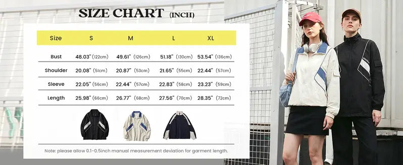 Gihuo Unisex Men Women Windbreaker Jacket Y2k Varsity Jackets Oversized Vintage 90s Jacket Casual Coats Tops Outerwear Long Sleeve Lightweight Unisex