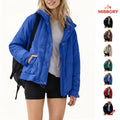 Mibbory Quilted Down Jacket for Women 2026 Fall Winter Fashion Short Hooded Puffer Coat | Full Zip Snap Button Storm Flap Drawstring Hem Adjustable Cuff Quilted Jacket with Pockets, Oversized Loose Warm Outwear, Lightweight Packable Winter Coat