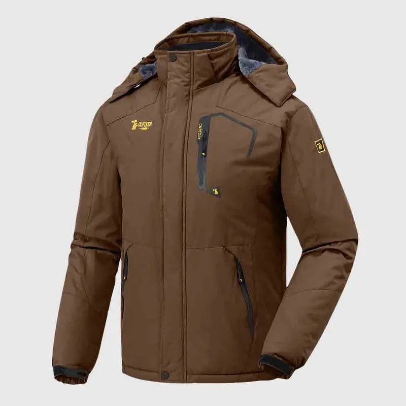 【Creator's Pick】YSENTO Men's Waterproof Ski Snow Jacket 【Plus Size,S-5XL】Mountain Rain Jackets Fleece Outwear With Muti Pockets Winter Coat Outdoor Clothing Windbreaker fits #Christmas gift #RED
