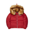 Langston Red Puffer Jacket with Fur Hood