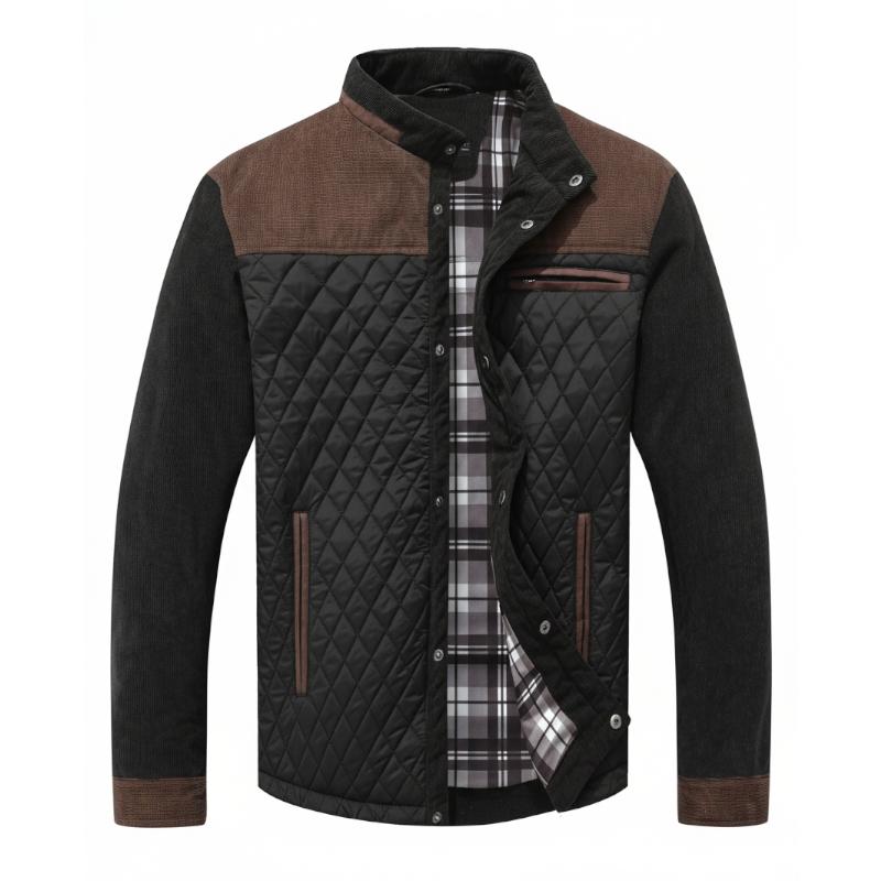 【Order Size Up】 Zaitun Men's Diamond Quilted Puffer Down Jacket Lightweight Casual Button Down Coats in Polyester Material for Everyday Wear