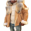 Material Upgrade Thickened Domestic Wearable Quality Men's Faux Leather Velvet Large Fur Collar Long Sleeve Jacket 6516