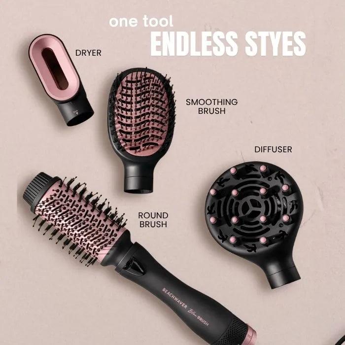 Beachwaver Blow Brush – 4-in-1 Hair Dryer & Styler with Diffuser, Round Brush & Smoothing Brush for Easy DIY Blowouts
