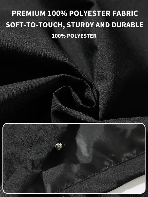 Men’s hooded windbreaker jacket, water-resistant fabric loose cargo outerwear with multiple zippered pockets, everyday outdoor casual top