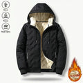 Men's Casual Plain Winter Jacket - Warm Fleece-Lined, Regular-Fit Polyester Pull-On Coat for Cold Weather Outdoor Wear