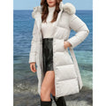 Autumn And Winter New Large Long-Sleeved Fashion Solid Color Hooded Coat White Duck Down Jacket Autumn And Winter Coat Warm Coat Autumn And Winter New Coat Women'S Down Jacket Women'S Autumn And Winter Coat Women'S Autumn And Winter Jacket Autumn an