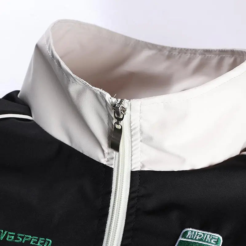 Men’s Thin Windproof Polyester Casual Racing Jacket - Lightweight, Embroidered Fashion Pattern Outerwear, Breathable Sporty Active Urban Moto Men's Jacket, Unisex All-Season Coat, Breathable Jacket