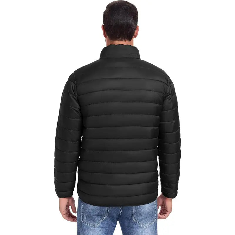 Zoofly Men's Regular Fit Casual Long Sleeve Winter Puffer Down Coat - Elastic, Thermal, Lightweight, Waterproof, Polyester Outerwear with Zip Pockets, Machine Washable