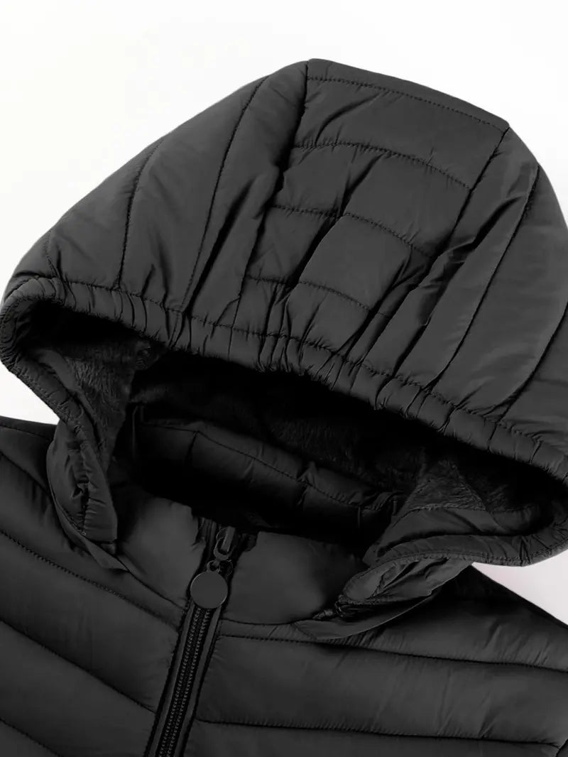Women's Winter Lightweight Quilted Jacket Outerwear, Casual Fitted Design with Zipper, Plain Pattern, Perfect for Daily Commute and Fall/winter Wear