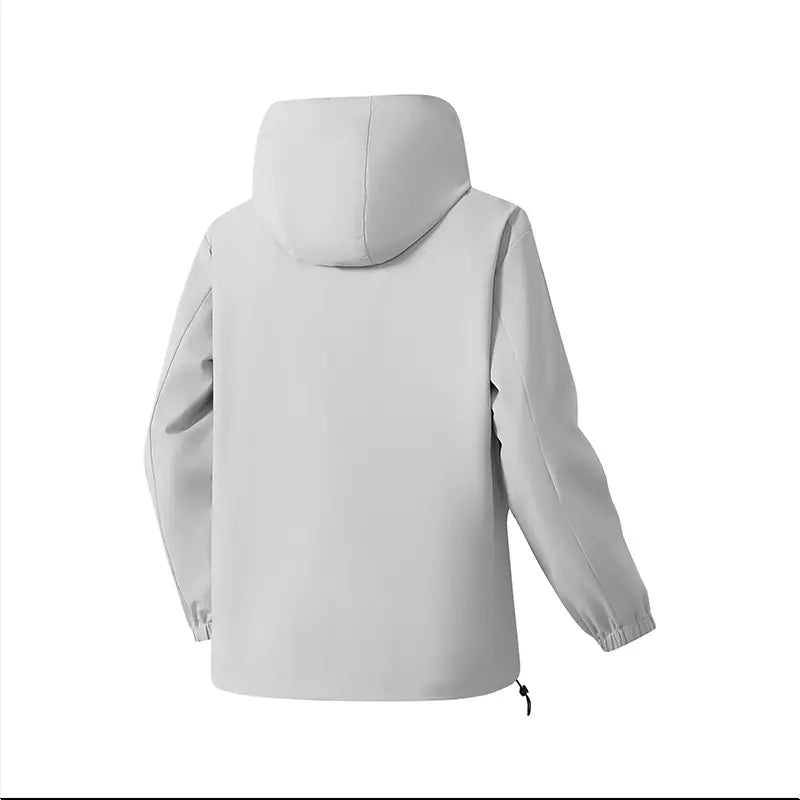 Men’s lightweight, breathable hooded jacket with zippered pockets, available in multiple colors, suitable for men’s everyday wear and as a top jacket.