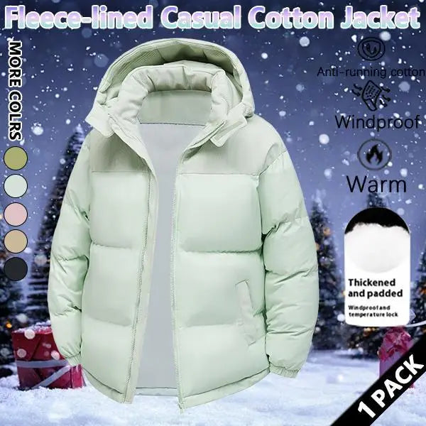 Men's Stylish Woven Color Block Padded Puffer Quilted Coat - Warm Fleece-Lined, Windproof Winter Outerwear with Removable Hood, Casual Jacket