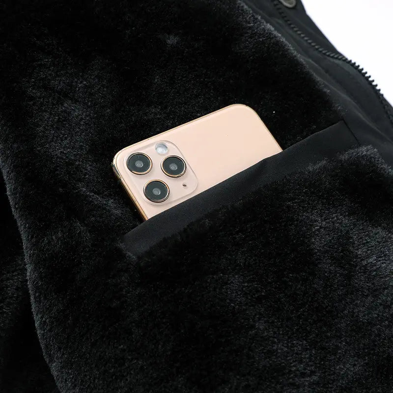 Men's Mid-Length Padded Casual Fashionable Jacket - Menswear Tops, Longsleeves, Detachable Hood, Windproof, Winter Warm-Lined, Plain Polyester, Pull-On, Lightweight Daily Outerwear