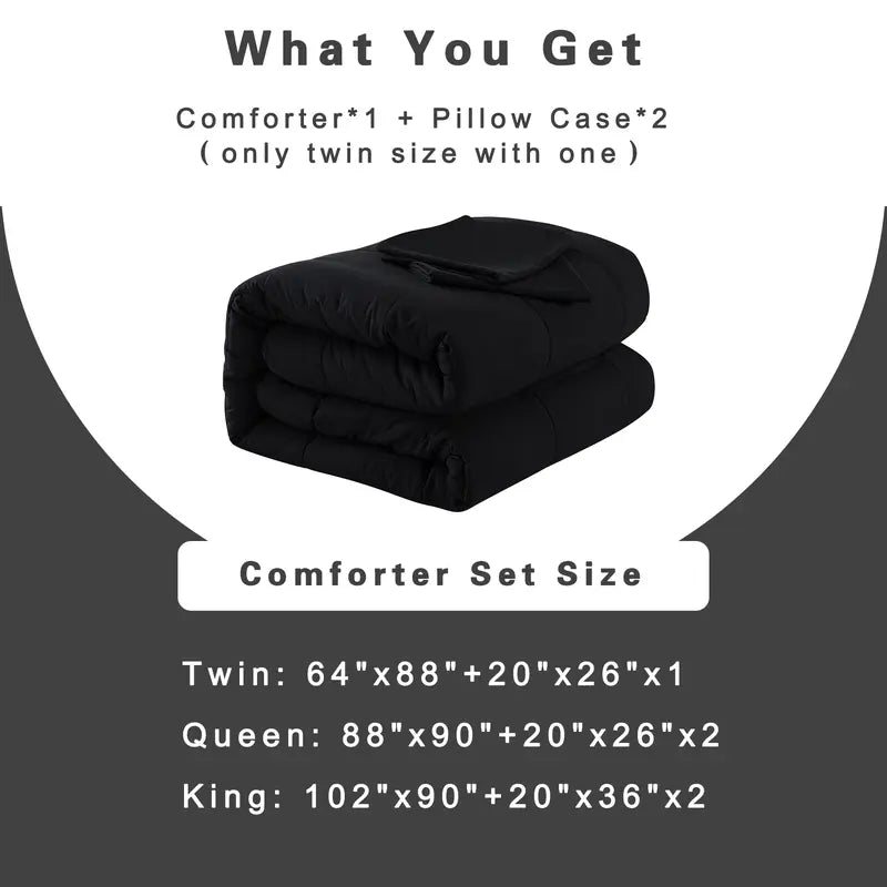 【Sohochic】DOWNCOOL Bedding Sets - 3-Piece All Seasons Down Alternative Comforter Set (2-Piece for Twin Size) with Pillowcase, Summer Turn Up, High-Quality Box Stitching Quilting, Gentle Cold Wash, Comforter Queen Size, Checkered Design