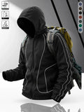 Men's windproof waterproof jacket, breathable outdoor hiking coat, foldable hat design, lightweight and durable, all weather use, suitable for spring and summer in thin styles.