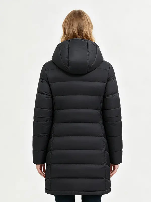 Norwell New Women's Heated Long Sleeve Puffer Down Jacket with 7.4V 5000mAh Battery Pack, Dual Control 7 Heat Zones Winter Windproof Waterproof Warm Slim Fit Coat with Hood for Commuting, Full-Zip Parka, Winter Outfits #FallFreshness #outdoorfun