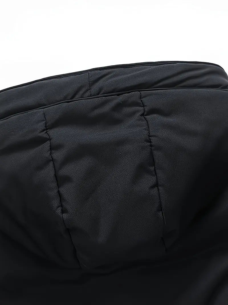 Men's Thick Winter Warm Coat Plus Size Cold Weather Jacket with Hood Long Sleeve Front Button Design Suitable for Extreme Cold Daily & Formal Occasions Durable Winter Clothing Winter Jackets Cold Weather Coats Hooded Casual Coats Black Loose Cotton