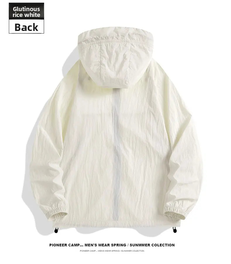 2026 Summer Hooded Sunscreen Clothing Skin Clothes Men's Summer Ultra Thin Breathable Outdoor Fishing Skin Windbreaker Fishing Sunscreen Coat