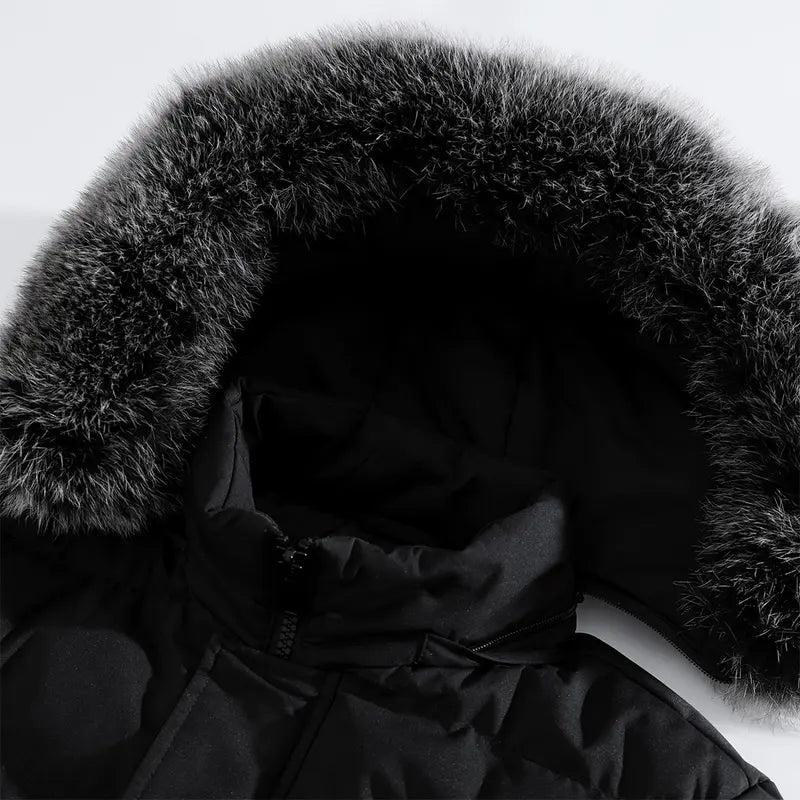 JOGWAVE Men’s Long Hooded Jacket - Winter Outerwear - Hooded Trench Coat - Thick, warm, windproof jacket suitable for outdoor wear in cold weather