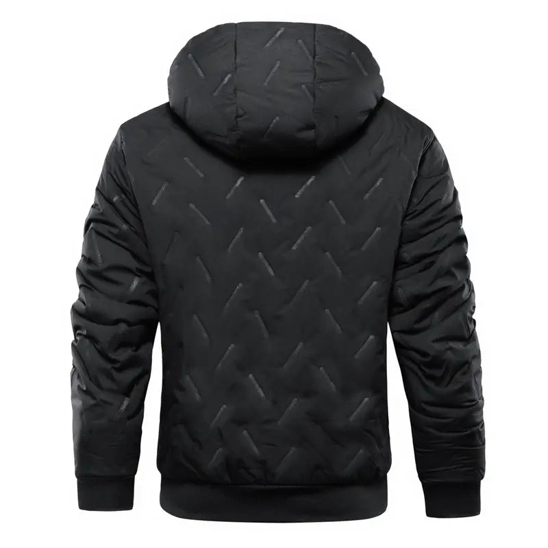 Men's Casual Plain Winter Jacket - Warm Fleece-Lined, Regular-Fit Polyester Pull-On Coat for Cold Weather Outdoor Wear
