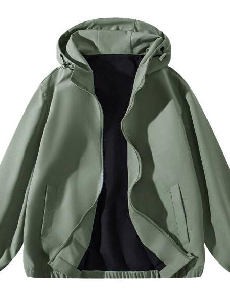 Zip Up Jackets Vintage Washed Coat Streetwear Hoodies Unisex Soft Material Casual Fashion Essential Tops for Men Day Womenswear