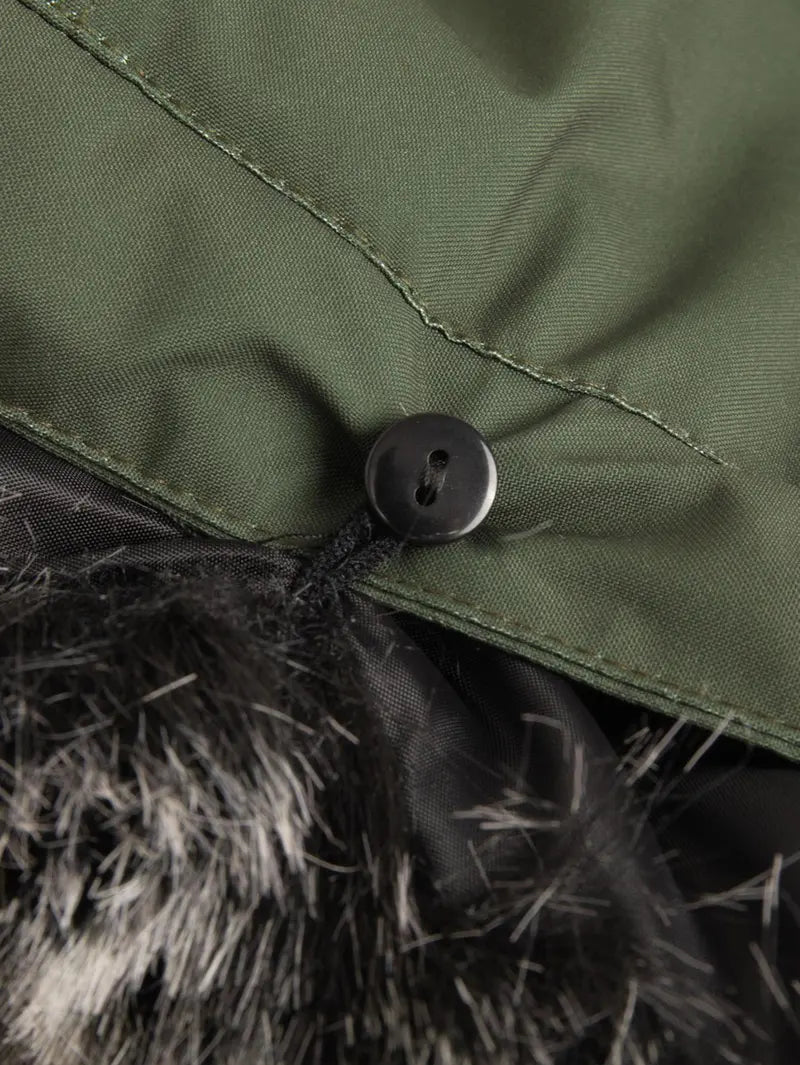Men's Winter Heavy-duty Long Parka Coat, Thick and Warm Insulation, Detachable Faux Fur Hood Pocket with Large Pocket, Suitable for Skiing and Commuting
