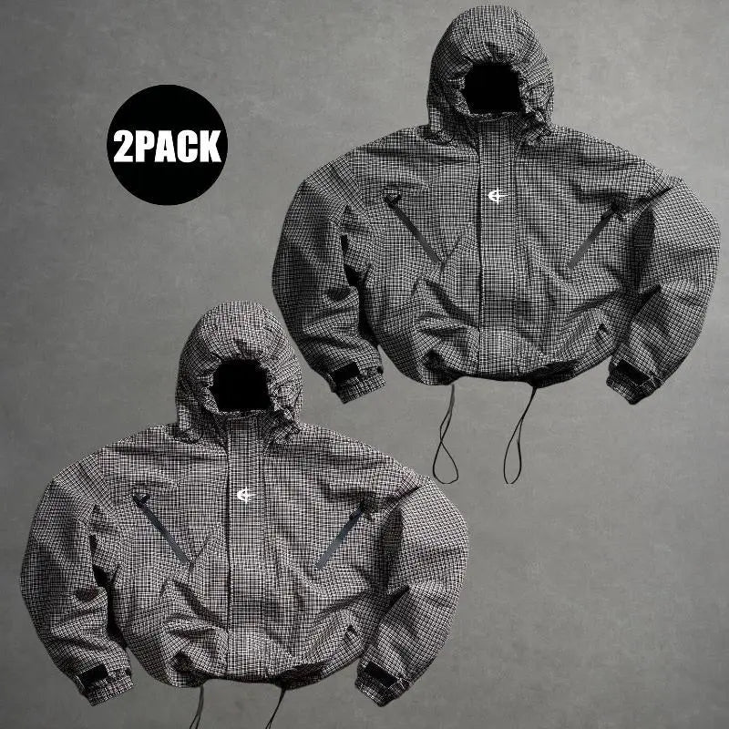 Men's Lightweight Hooded Windbreaker Coat - Khaki Menswear Tops, Stylish Sports Outerwear for Casual Athletic Running & Hiking