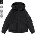 Men's Multi-Pocket Cargo Hooded Windbreaker Jacket - Functional, Water-Resistant Outdoor Coat for Cycling, Daily Travel, Hiking