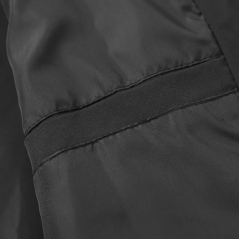 Men's Standard Lightweight Stylish Plain Polyester Hooded Windbreaker Jacket - Menswear Tops, Long Sleeve, Water-Resistant, Full-Zip, Reflective Zipper Pockets, Casual Coat for Outdoor Hiking, Daily Wear