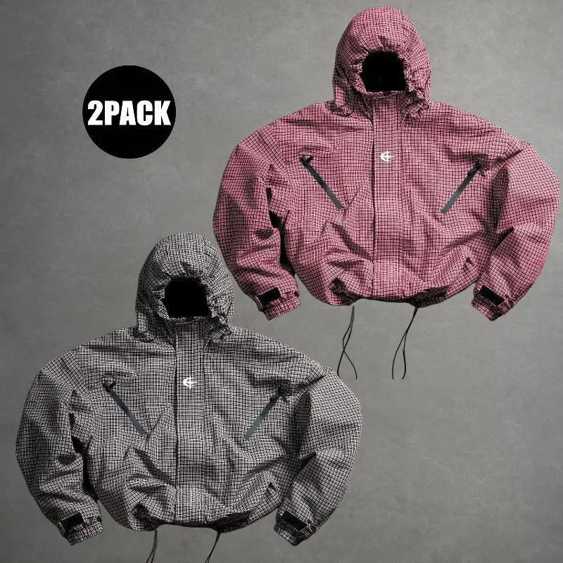 Men's Lightweight Hooded Windbreaker Coat - Khaki Menswear Tops, Stylish Sports Outerwear for Casual Athletic Running & Hiking