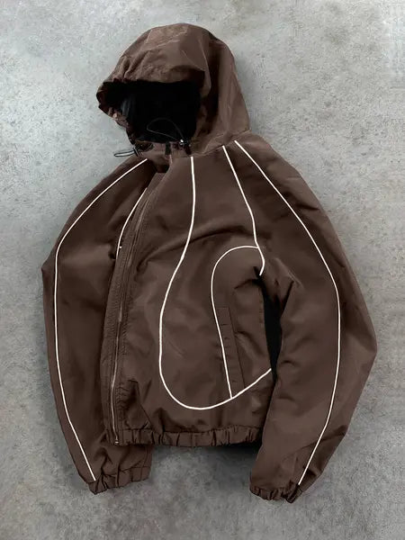 Men's Windproof Waterproof Jacket, Breathable Outdoor Hiking Coat, Foldable Hat Design, Lightweight Durable, All-Weather Use, Outdoor Sports Jacket, Sports Hooded Jacket, Hooded Athletic Coat, Outdoor Wear