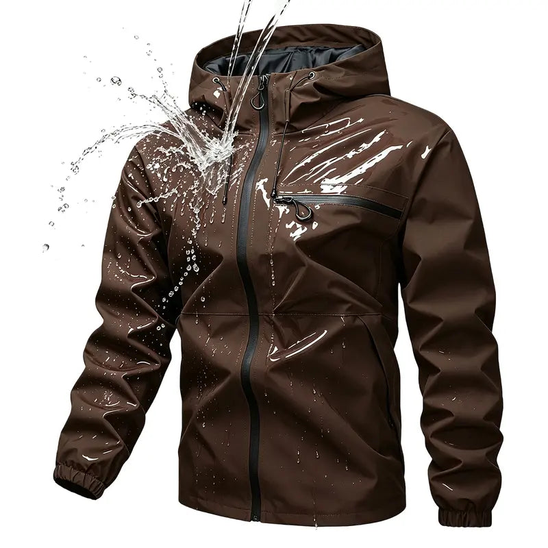 JOGWAVE Men’s Lightweight Hooded Windbreaker Jacket - Menswear Tops, Athletic Plain Regular Fit, Windproof Polyester, Long Sleeve, Zipper Closure, Pockets for Casual Outdoor Everyday Wear