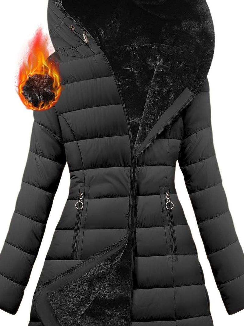 【Restock】HEEKPEK Women's Hooded Long Sleeve Medium Length Down Jacket - Jackets for Women, Windproof Shell, Waterproof Coat, Slim Fit Ski Coat for Daily Commutes, Basic Style Casual Top #outdoorfun