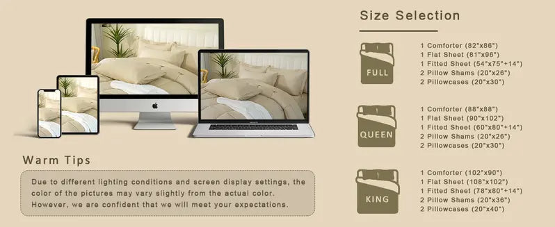 DOWNCOOL 7-Piece Comforter Set All Season Pink Down Alternative Bedding Set with Flat Sheet, Fitted Sheet, 2 Pillow Shams & Pillowcases, Soft Microfiber, OEKO-TEX Certified for Bedroom Home Decor