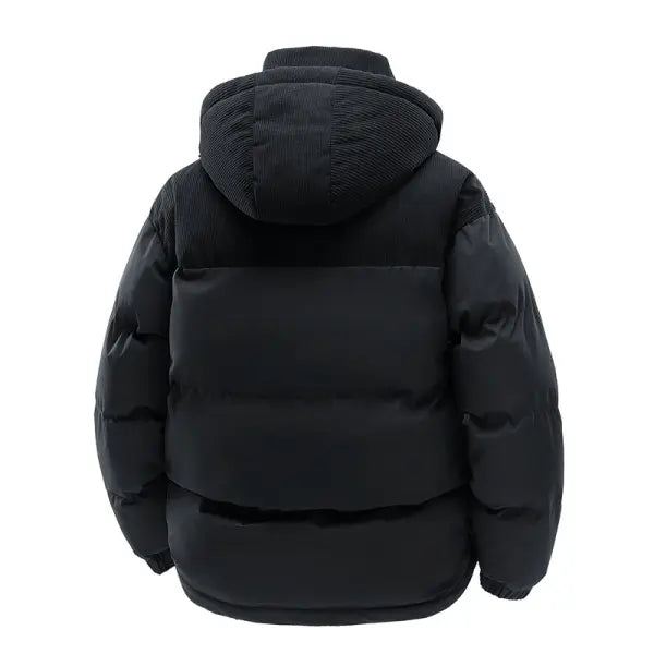Men's Minimalist Polyester Winter Thick Windproof Warm Down Jacket - Casual Regular Fit, Zipper Front, Long Sleeves, Plain Solid Color, Cold Weather Outdoor Coat for Halloween, New Year Outdoors