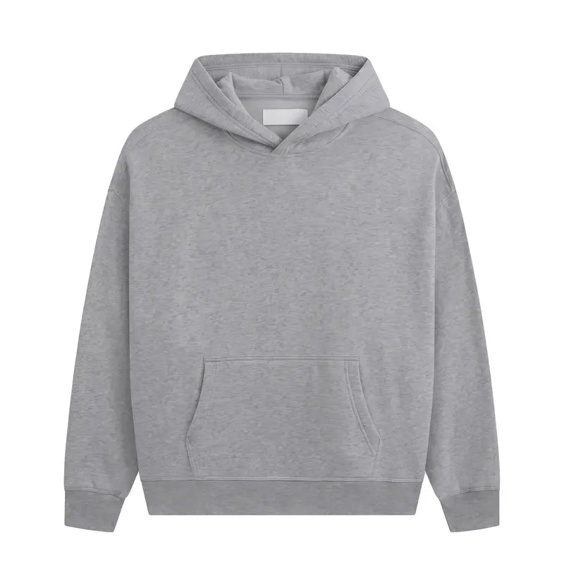 Men's Cotton-Poly Plain Solid Casual Long-Sleeve Fitted Pullover Hoodie - Soft, Breathable, Skin-Friendly, Lightweight, Machine-Washable Minimalist All-Seasons Streetwear Top
