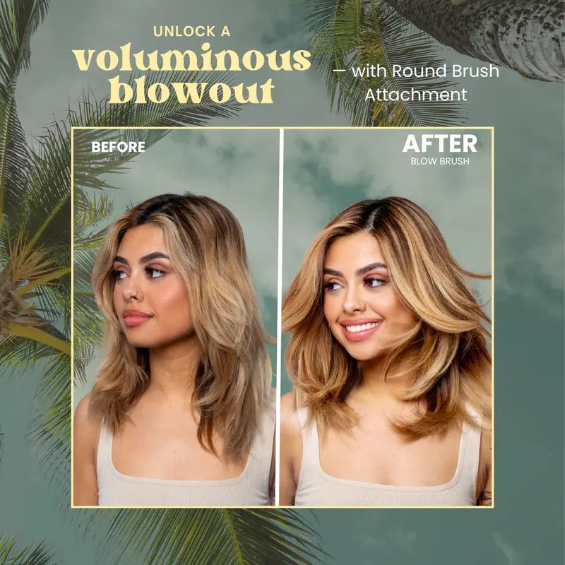 Beachwaver Blow Brush – 4-in-1 Hair Dryer & Styler with Diffuser, Round Brush & Smoothing Brush for Easy DIY Blowouts
